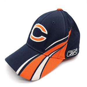 Vintage NFL Chicago‎ Bears Reebok Tiger Stripe Hat Football Cap OSFA Fitted